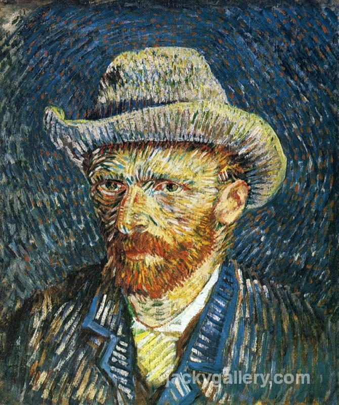 Self Portrait with Felt Hat, Van Gogh painting - Click Image to Close